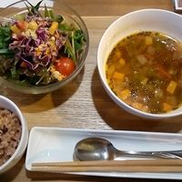 Veggie soup set at Natural Food Dining LOHAS in Sapporo