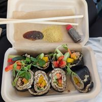 Full size take away veggie and nut sushi at Natural Food Dining LOHAS in Sapporo