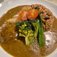 Curry rice (added 1 hamburg) at Natural Food Dining LOHAS in Sapporo
