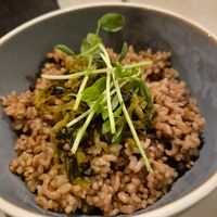 Rice with pickles at Natural Food Dining LOHAS in Sapporo