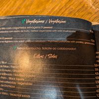 Menu vegetariano. Em vez de seitan tinha alheira vegetariana. at Cávado in Paredes
