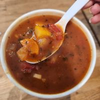 Vegetable soup at Z's Good Vibez Juice Bar in Allen