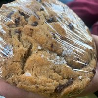 Rye chocolate chip sea salt cookie - from catscratch coop bakery! (They says they carry the cinnamon rolls and the weekends!) at Mutts Coffee Roasters in Beaverton