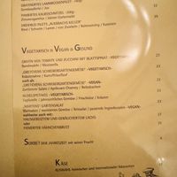 Vegan and Vegetarian dishes  at Auerbachs Keller in Leipzig