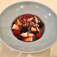 Berry me up oats with oat milk at Flow  in Dubai