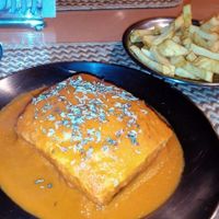 Vegan francesinha, oriente style at O Oriente no Porto in Porto