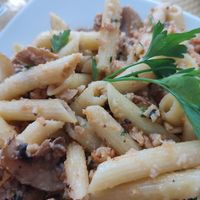 Pasta with almonds at Miel y Nata in Mijas