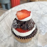 Chocolate strawberry 🍓 cupcake!!  at chloe in New York City