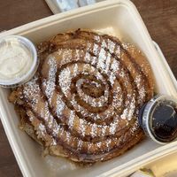 Cinnamon roll pancakes 😍  at chloe in New York City