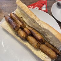 Vegan sausage baguette (not on menu but available to order)  at The Tramway Cafe in Saundersfoot