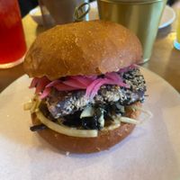 Sesame tofu burger  at O Gambuzino Burger Clube in Lisbon