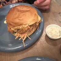 KFC Kimchi! Veeery delicious! I didn’t order it, but made my partner switch theirs with me hehe  at O Gambuzino Burger Clube in Lisbon