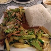 Broccoli with Vegan Ham at An Hy Quan in Albuquerque