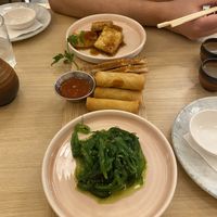 Starters - teriyaki tofu, sesame butternut toast, spring rolls and seaweed. Everything 10/10, so flavourful. The tofu was some of the best I’ve eaten.  at Ima in London