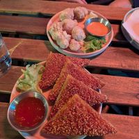 Prawn toast and karage at Ima in London