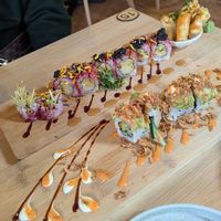 Black cod roll and half a dragon roll at Ima in London