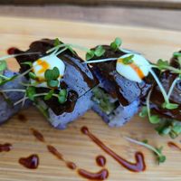 Sticky aubergine unagi at Ima in London