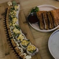 Sushi and squash toastt  at Ima in London