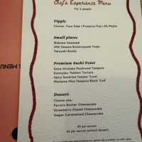 Menu  at Ima in London