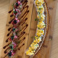 Sweetcorn Tofu and Miso Black 'Cod' Side-by-Side at Ima in London
