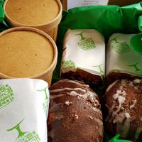 Huge delicious cakes, and all packaged with eco materials. at Teatime Collective in Manchester