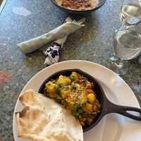 vegan egg-a-loo and porridge at Pan Chancho Bakery & Café in Kingston