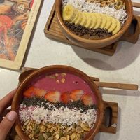 Cacao & strawberry smoothie bowls at iVegan Supershop Nha Trang - Healthy Plant Based Cafe in Nha Trang