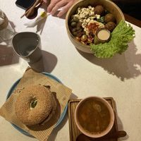 Falafel bowl, lentil soup, bagel   at iVegan Supershop Nha Trang - Healthy Plant Based Cafe in Nha Trang