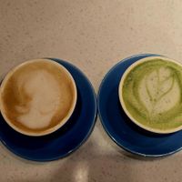 Cappuccino & matcha latte at iVegan Supershop Nha Trang - Healthy Plant Based Cafe in Nha Trang