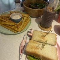 Sweet potato fries, falafel bowl, blended coffee, blueberry muffin smoothie, tempeh sandwich  at iVegan Supershop Nha Trang - Healthy Plant Based Cafe in Nha Trang