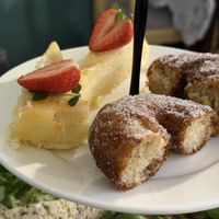 Lemon mudcake & donut  at Cafe Qwensel in Turku