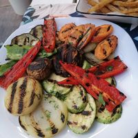 Grilled vegetables and chips! at Kufarite in Sozopol