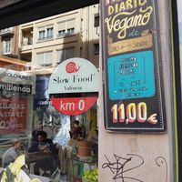 Vegan menu of the day at Biovegan Cafeteria Navarro in Valencia