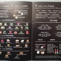 The menu for a clearer 'build your own' experience at Lovely Poke in Milan