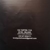 Contact details including delivery options at Lovely Poke in Milan
