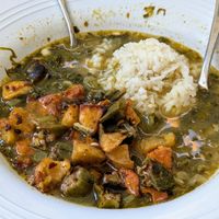 7 greens gumbo at Disneyland - Tiana's Palace in Anaheim