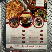 menu  at Beach, Bites & Bowls in Byron Bay