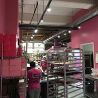 Inside Get Caked. Work area at Get Caked Bakery in Rochester