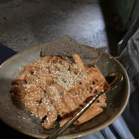 Pink pasta   at Lumuma in Pokhara