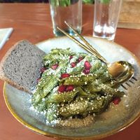Pasta pesto at Lumuma in Pokhara