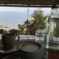 Matcha latte and hot chocolate   at Lumuma in Pokhara