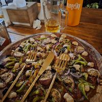 Eggplant pizza- recommended at Lumuma in Pokhara