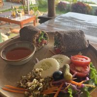 Tempeh steak wrap  at Lumuma in Pokhara
