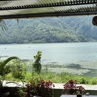 View of the lake from our table  at Lumuma in Pokhara