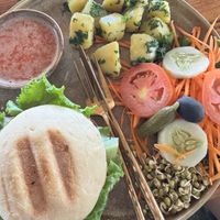 Soy burger  at Lumuma in Pokhara