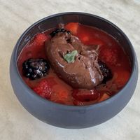 Vegan gelato with berriess  at L'Oxalis in Honfleur