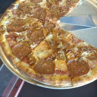 Meatza pizza!!! All vegan!!! at Pizza Company in Las Vegas