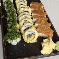 L to R: Tofu Roll, Crispy Vegtable Makimono, Inari Tofu Pressed Sushii  at CO in Charleston