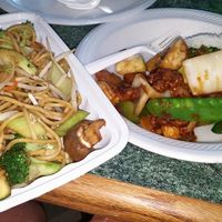 lo mein and firecracker soy at Uncle Lim's Kitchen in Wilmington