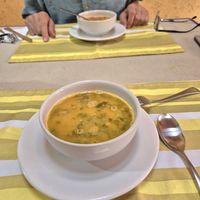Fava bean soup with nopal cactus at El Milenio in Tepoztlan